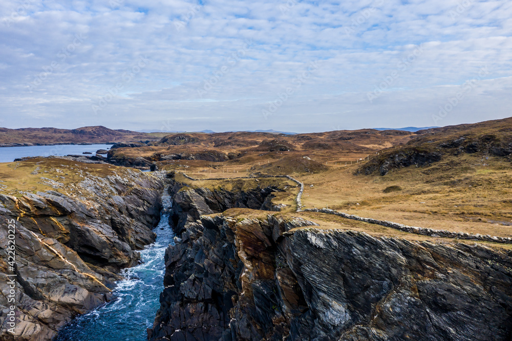 Aerial view of the coastline at Dawros in County Donegal - Ireland Aerial view of the coastline at Dawros in County Donegal - Ireland