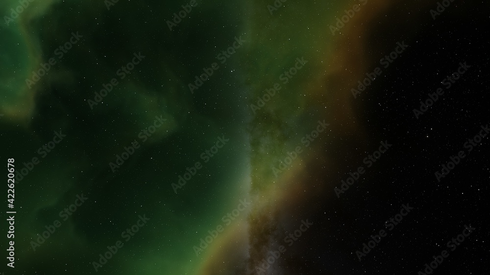 Fototapeta premium Colorful cosmos with stardust and milky way. Magic color galaxy. Infinite universe and starry night. 3d render