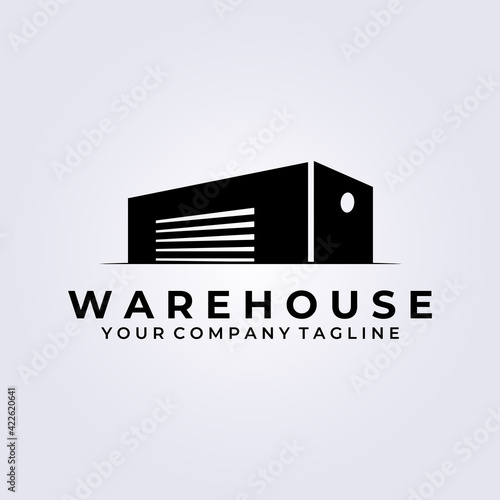 vintage warehouse logo icon symbol rent vector illustration design