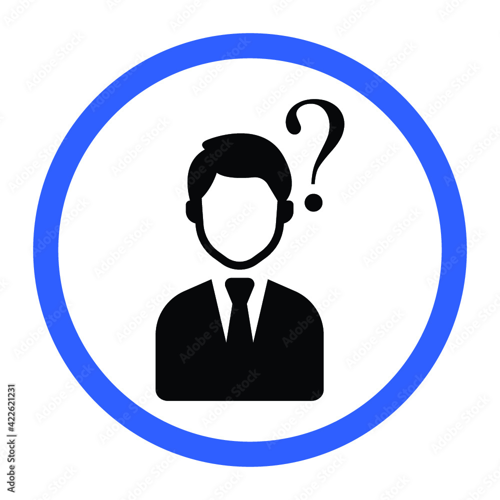 male thinking icon design vector