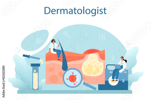 Dermatologist concept. Dermatology specialist, face skin or acne treatment.