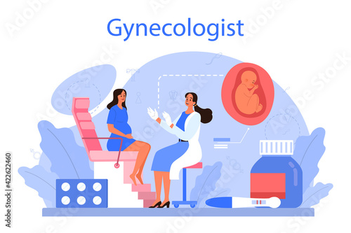 Gynecologist, reproductologist and women health concept. Human anatomy,
