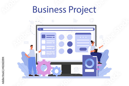 Maturity stage online service or platform. Project life cycle period.