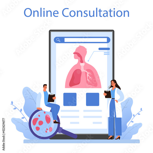 Pulmonologist online service or platform. Idea of health