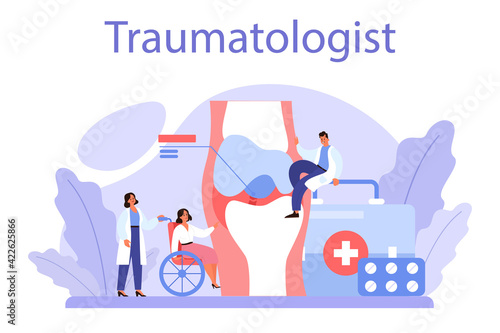 Traumatologist and trauma surgery doctor. Injured limb, broken bone