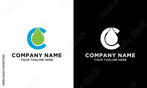 Letter C Water logo design template