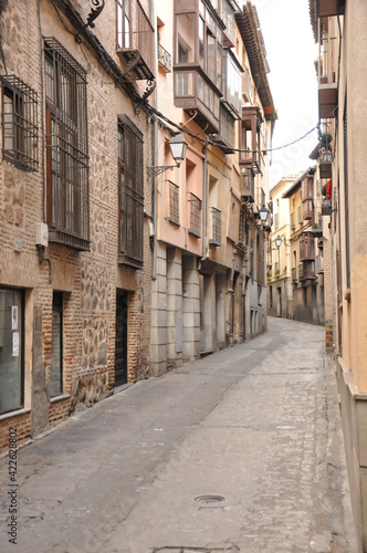 medieval center of the city of Toledo, Spain. It features the Tejo river, the Cathedral and AlcÃ¡zar of Toledo. photo