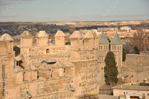 medieval center of the city of Toledo, Spain. It features the Tejo river, the Cathedral and AlcÃ¡zar of Toledo. photo