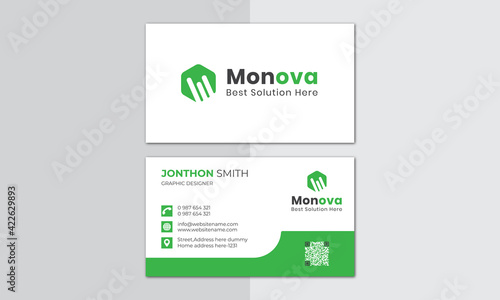 Green business card template