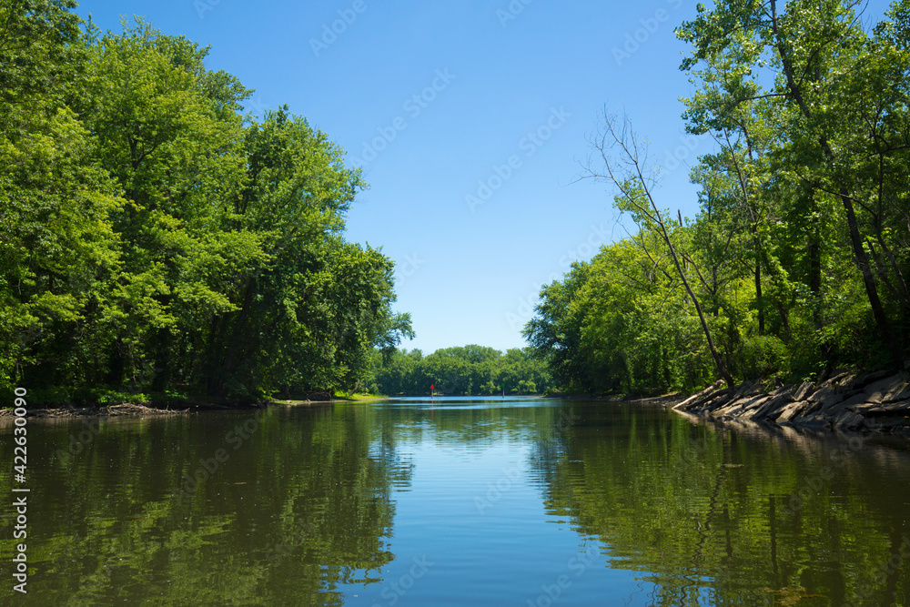 Wethersfield Cove on the Connecticut River on a sunny June day.