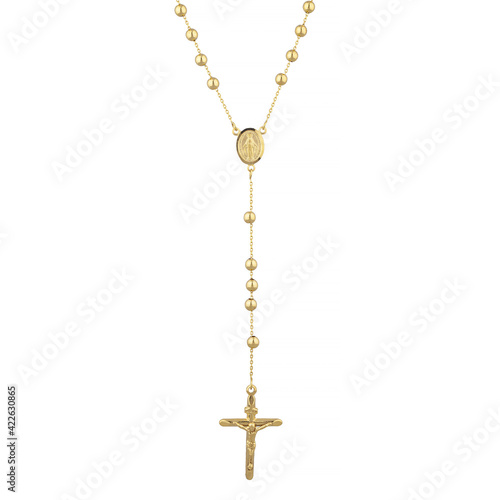 golden cross isolated on white