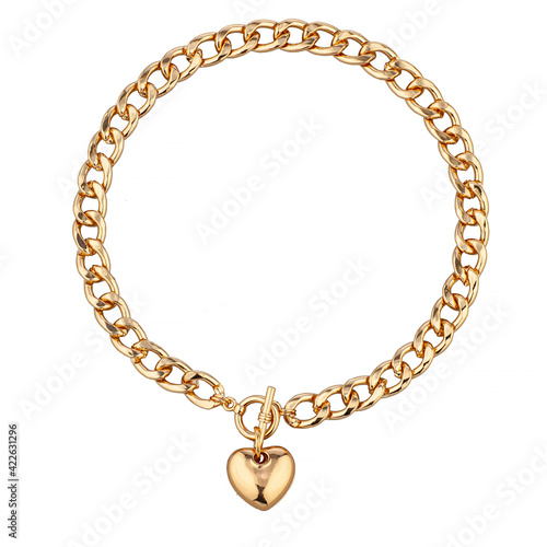 Fotografie, Obraz golden necklace with chain