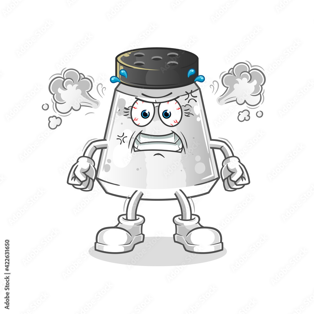 Naklejka premium salt very angry mascot. cartoon vector