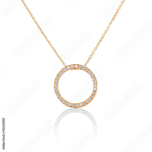 Fototapeta gold necklace with diamonds