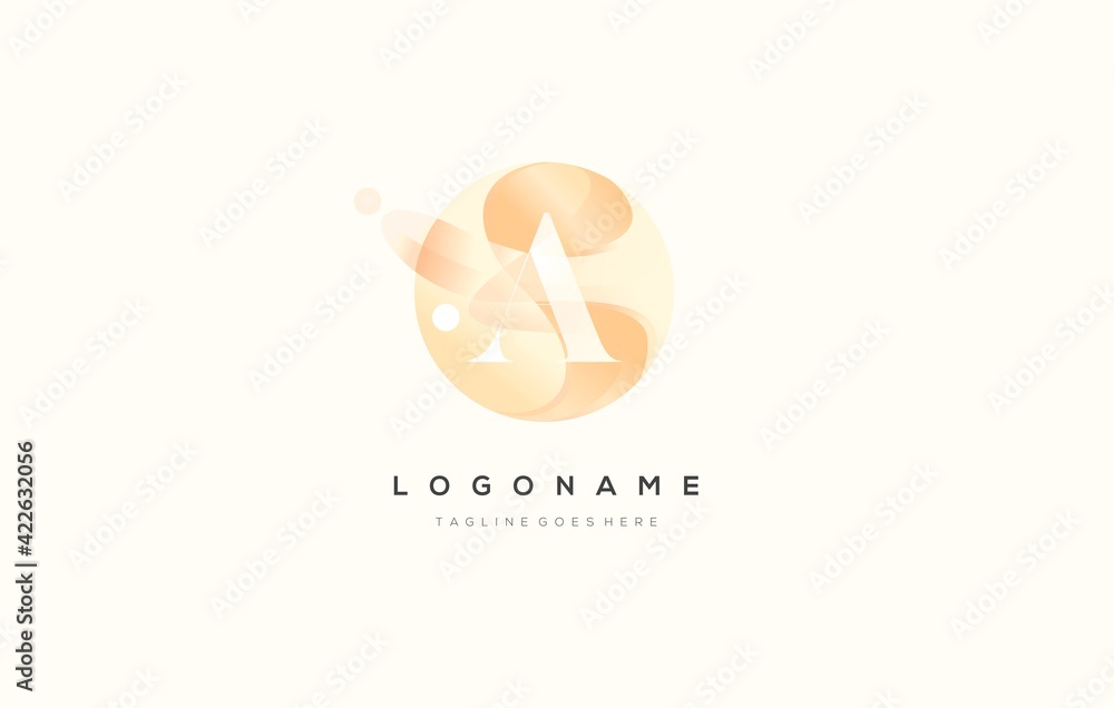 dynamic logo, letter A flow circle, watercolor circle letter A, feminine logo design. flow logo dynamic logo, letter A flow circle, watercolor circle letter A, feminine logo design. flow logo