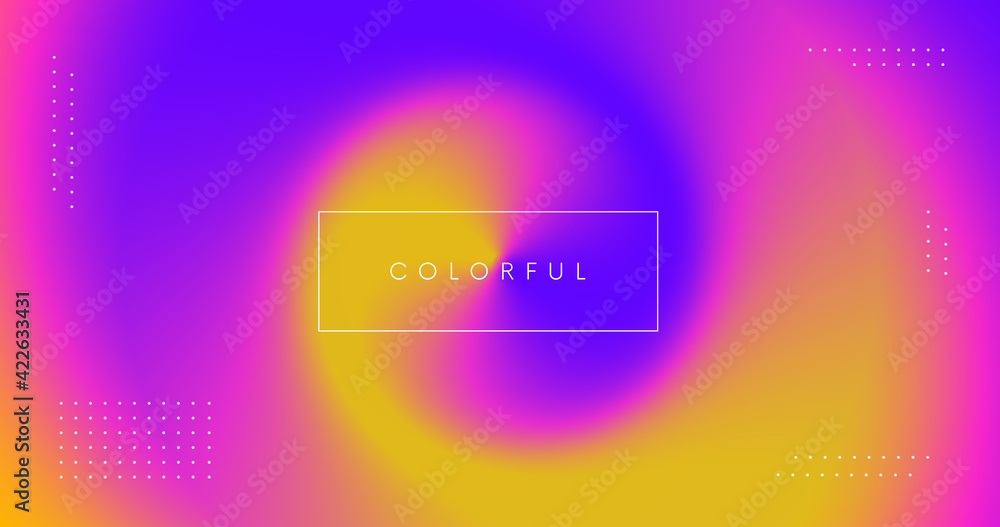 Abstract colorful modern background. Spash of colors illustration. Smooth iridescent gradient backdrop.