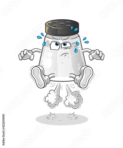 salt fart jumping illustration. character vector