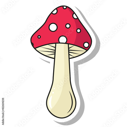 fly agaric mushroom in pop art style sticker