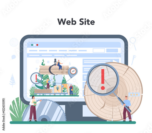 Wood industry online service or platform. Checker inspector