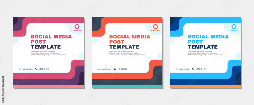 Obraz premium Set of modern abstract Unique Editable Social Media banner Template.Promotional web banner for social media post.Elegant sale ads and discount promo