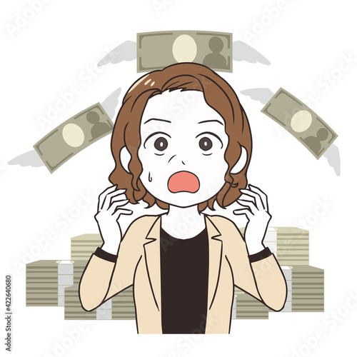 出費に悩む　年配女性　会社員