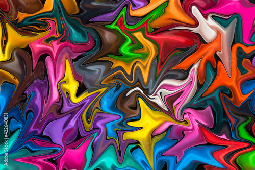 Wallpaper Mural Distorted liquify colourful background. Vibrant saturated geometric patterns Torontodigital.ca