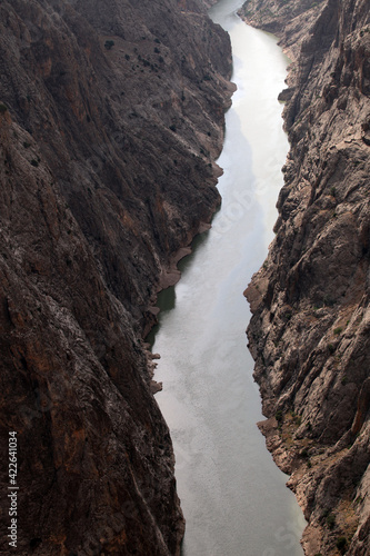 Dark Canyon River at Kemaliye (Egin) in Erzincan, Turkey. Kemaliye is extreme sport center in Eastern Turkey.
