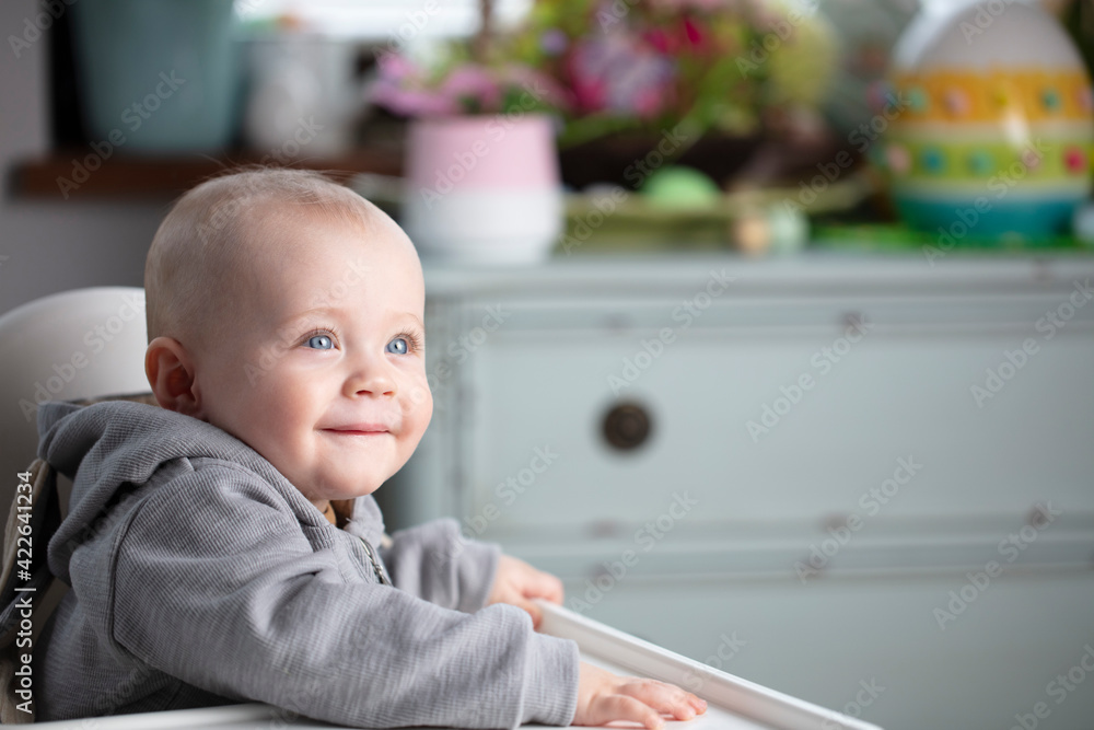 Easter time. Portrait of beautiful little baby boy with easter decorations. Easter time. Portrait of beautiful little baby boy with easter decorations.