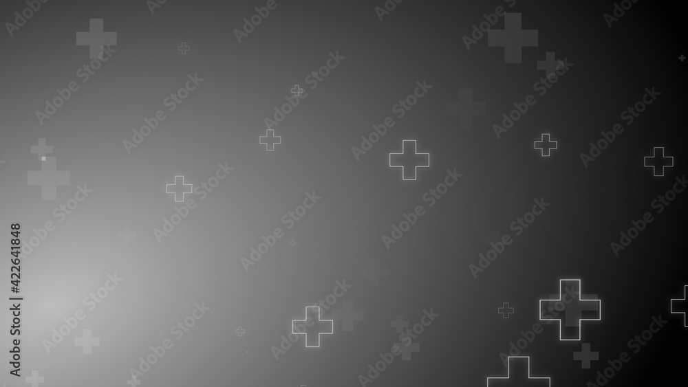 Medical health cross neon light shapes pattern on black background. Medical health cross neon light shapes pattern on black background.