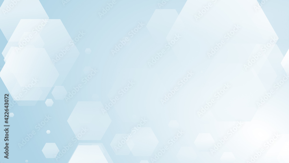 Fototapeta premium Abstract hexagon geometric white blue pattern technology medical and science background.