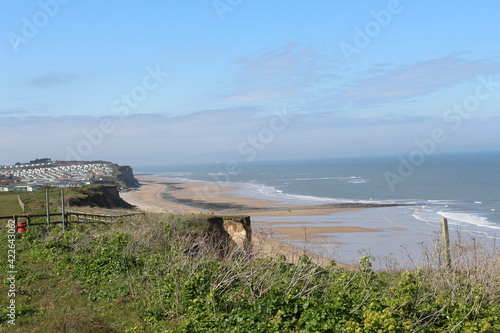 Cromer, Nortfolk, coast from the top, winter, seaside gentle waves crashing on the shore, north sea, seascape, northern Europe, beautiful Englad  © BC-Consulting