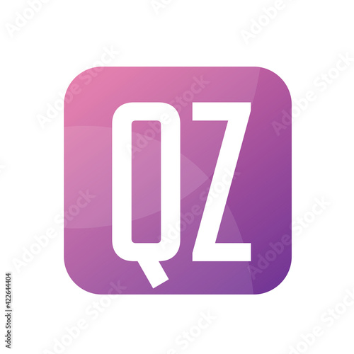 QZ Letter Logo Design With Simple style