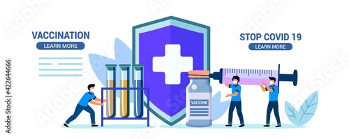 Anti vaccination protest Flat vector illustration Vaccine refusal Mandatory immunization Vaccination hesitancy No vax concept Patients with doctor and nurse insisting on need for preventive medicine