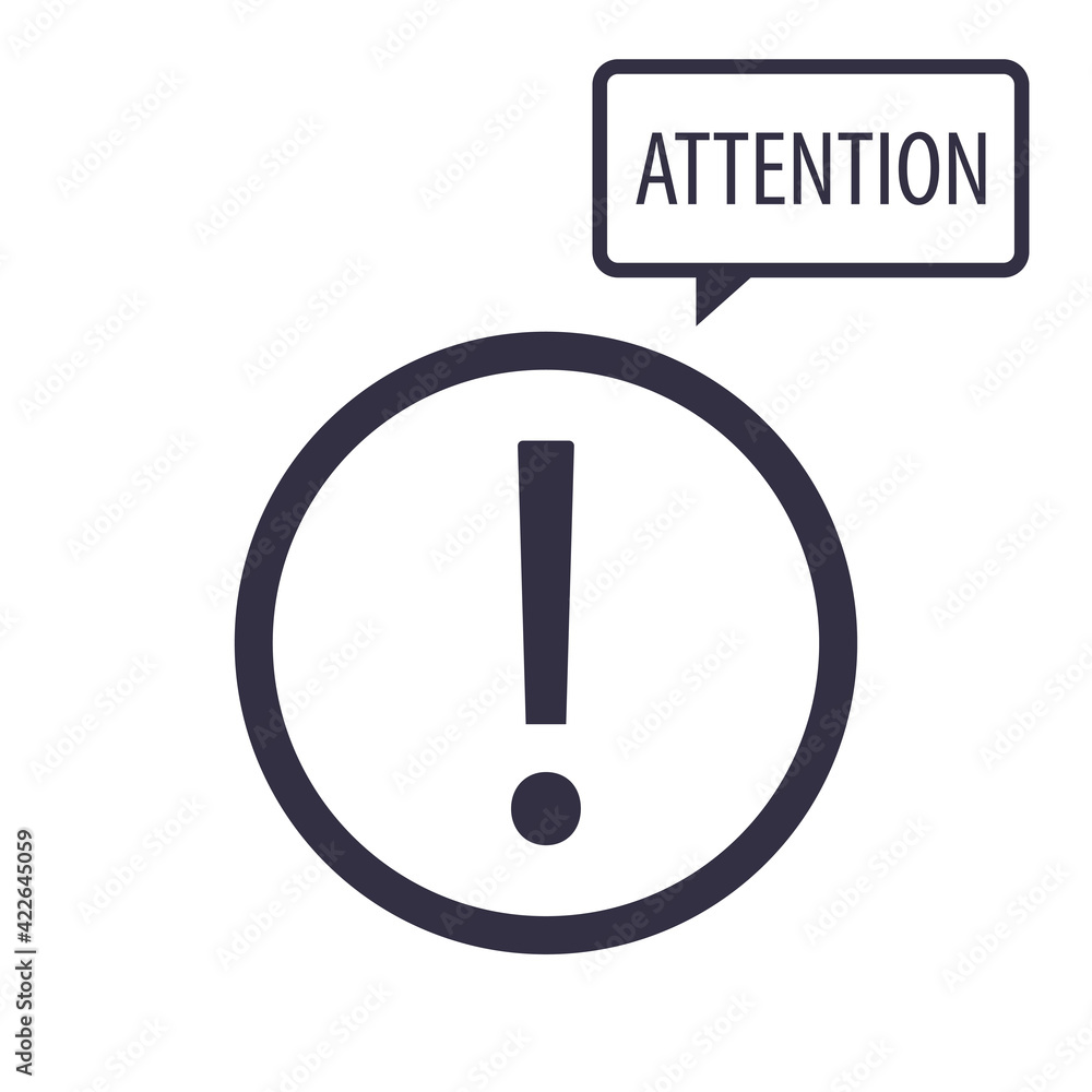 Vector symbol icon of attention, important and warning. Exclamation mark shape of a circle. Road sign Vector symbol icon of attention, important and warning. Exclamation mark shape of a circle. Road sign