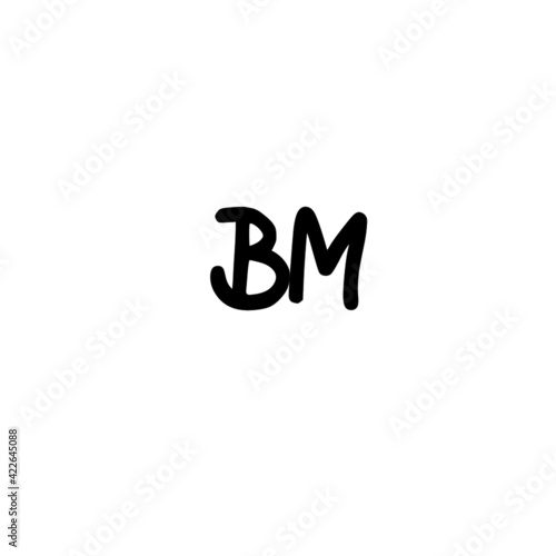 BM initial handwriting logo for identity