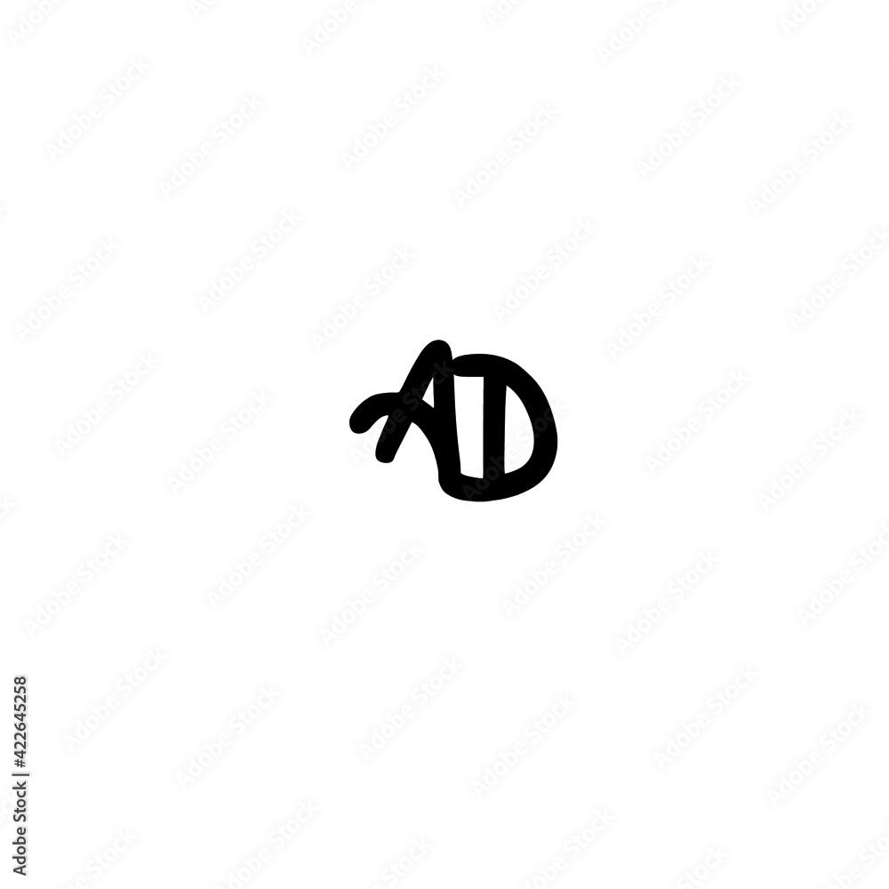 AD initial handwriting logo for identity AD initial handwriting logo for identity