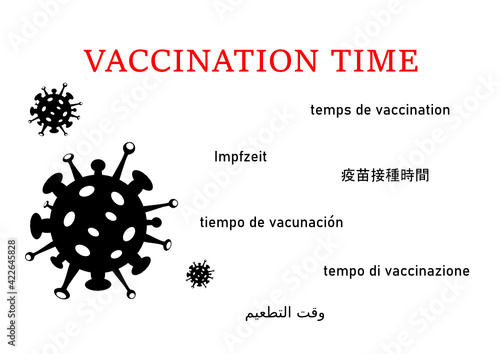 Stop Coronavirus deasese. Covid-19. Coronavirus (2019-nCoV) vector design. Vaccinate time concept