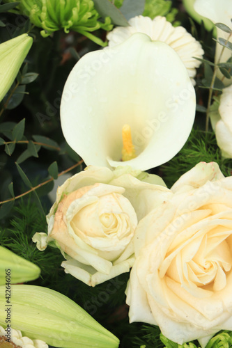 White arum flower arrangement