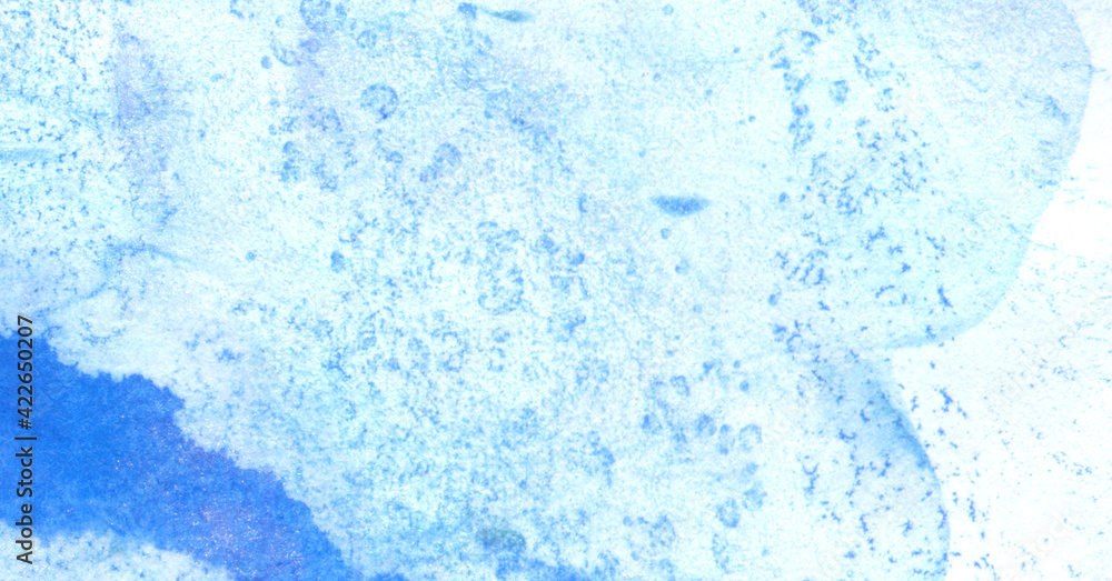Fototapeta premium Abstract art background blue liquid paint streaming over surface watercolor technique illustration