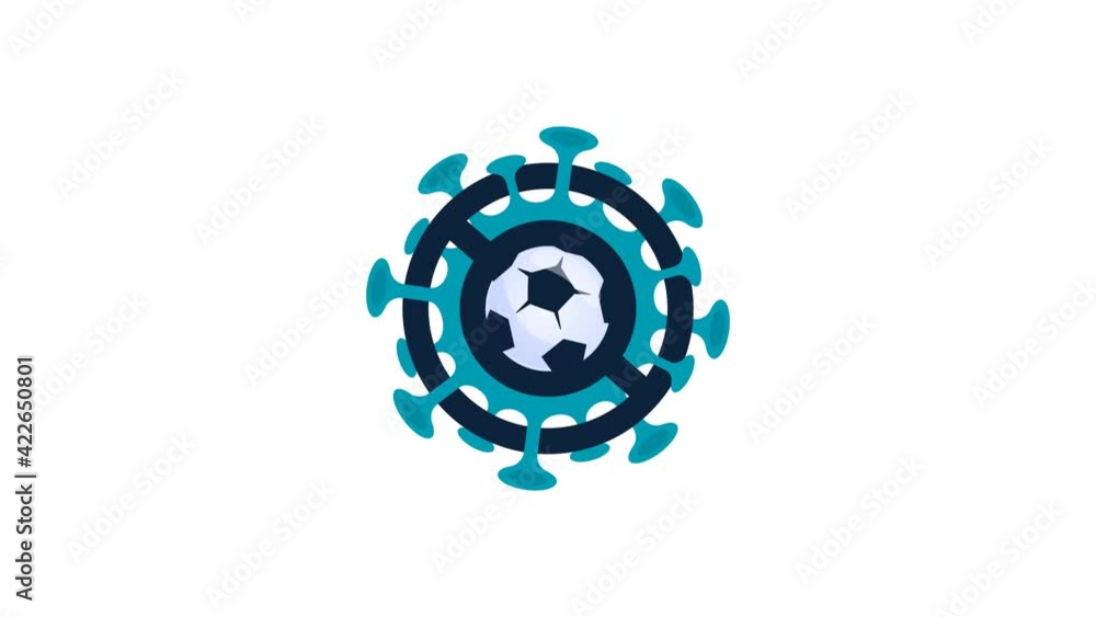 illustration no football and Coronavirus 2019 nCov concept. World outbreak., coronaviruses influenza as dangerous flu strain cases as a pandemic. Microscope virus Covid19 . Prohibited sign and soccer illustration no football and Coronavirus 2019 nCov concept. World outbreak., coronaviruses influenza as dangerous flu strain cases as a pandemic. Microscope virus Covid19 . Prohibited sign and soccer