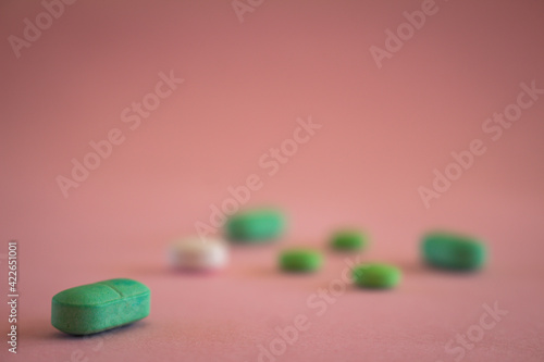 Medicines in the form of pills. medical concept with Free copy-space. Selective focus. photo