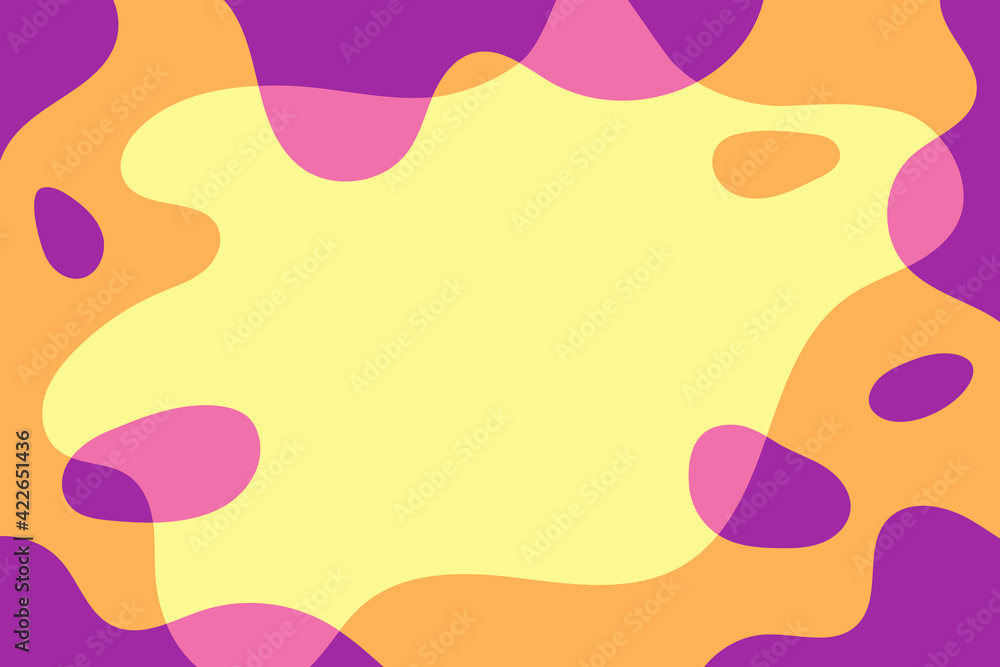 Vector bright background with copy space. Trendy design. Abstract shapes colored in overlap style. Vector bright background with copy space. Trendy design. Abstract shapes colored in overlap style.
