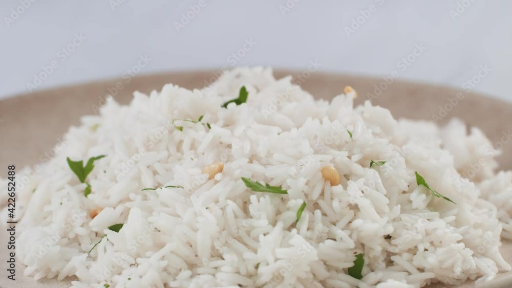 Pouring Mushroom on Rice with Wild Mushrooms Pouring Mushroom on Rice with Wild Mushrooms