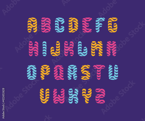 Colorful, rounded, fun, and playful font with wavy lines, suitable for logotype, monogram, headline, poster, banner, and flyer