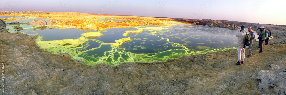 Paysage volcanique de Dallol dans le désert de Danakil en Éthiopie
