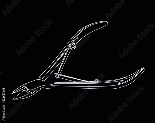 cuticle nipper white on black background