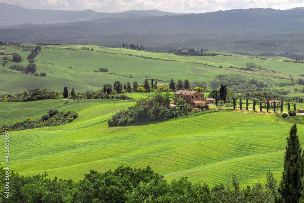 Farmland below Pienza in Tuscany