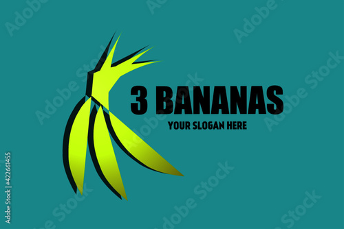 yellow banana logo design.  vector fruit design, business logo, banana icon