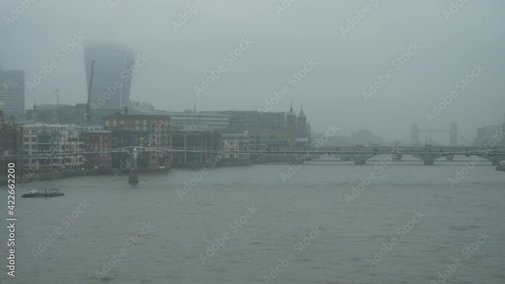 London riverside on a foggy day. London riverside on a foggy day.