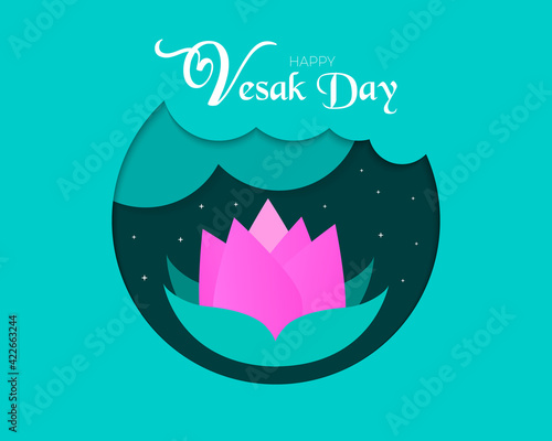 Vesak Day Greeting Card Template